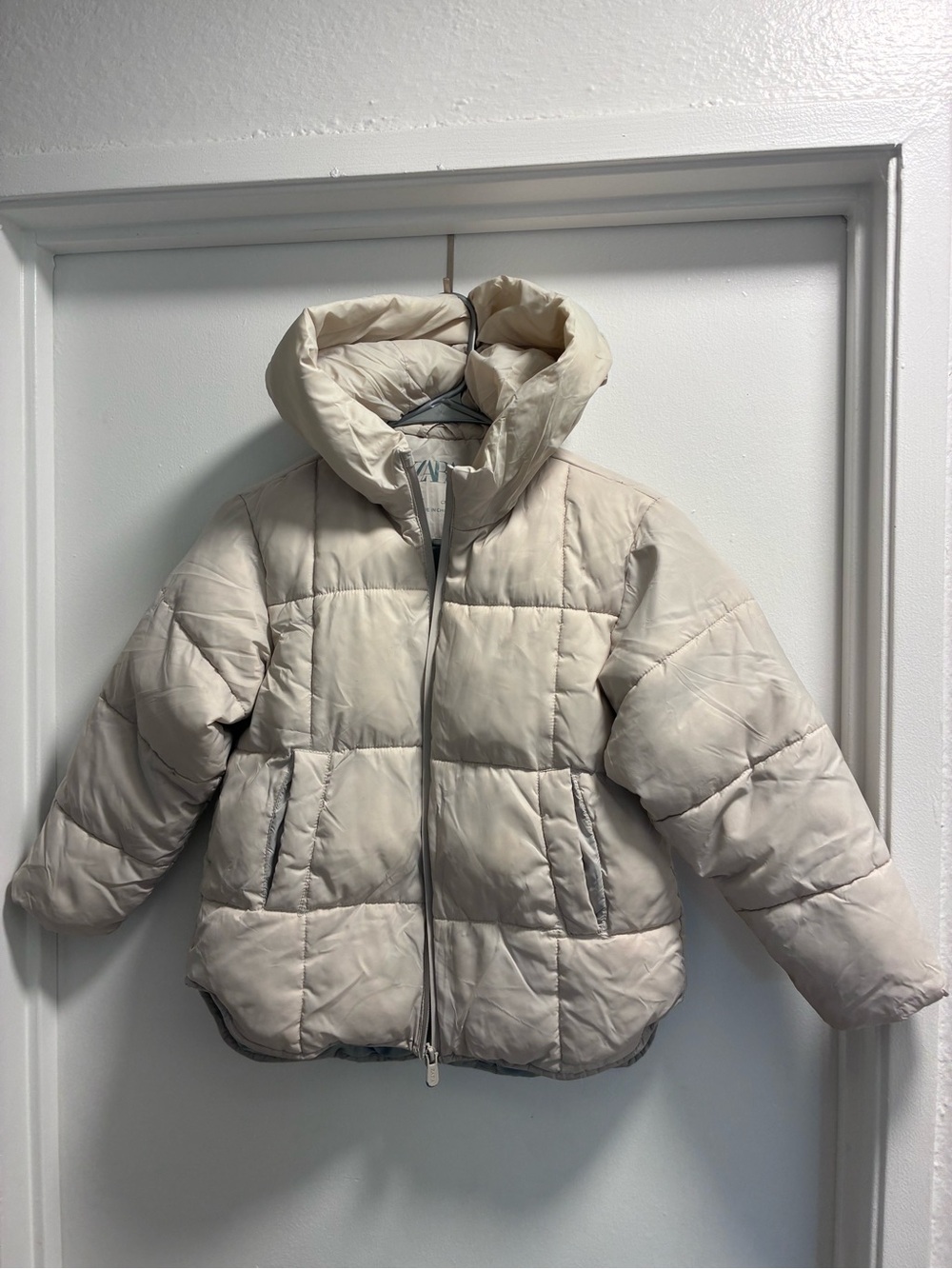Zara Cream Quilted Kids Puffer Jacket